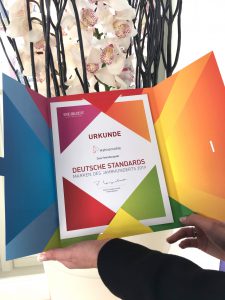 Urkunde Deutsche Standards - Marken des Jahrhunderts - Hahnemühle
